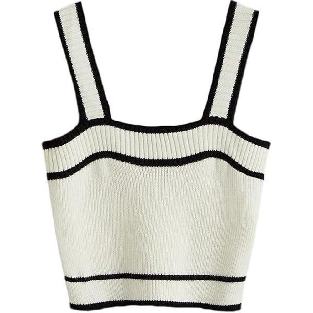 SHEIN Black and White Ribbed Tank Top